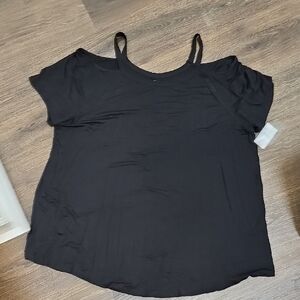 Torrid Black Asymmetrical Sleeveless Blouse